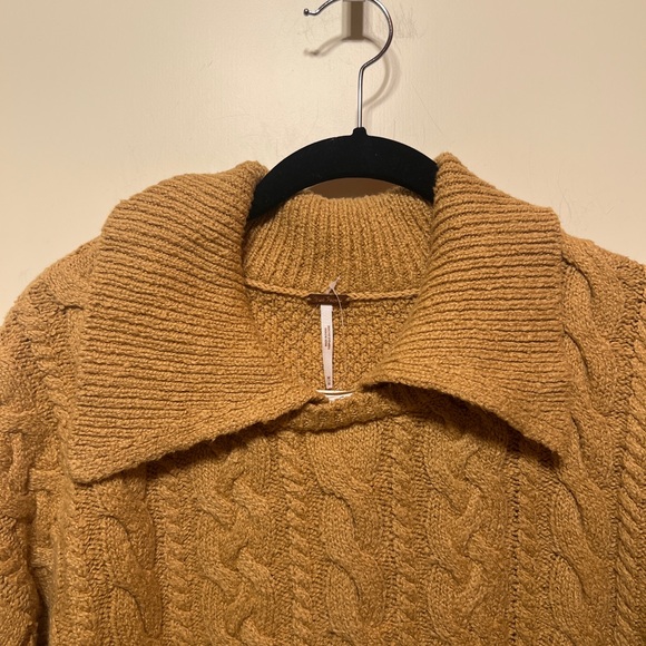 Free People Cable-Knit Collared Sweater - Picture 3 of 5